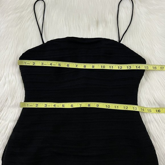 Free People X Fame and Partners Size 2 Black Crinkle Ruched Mini Dress - Picture 5 of 10